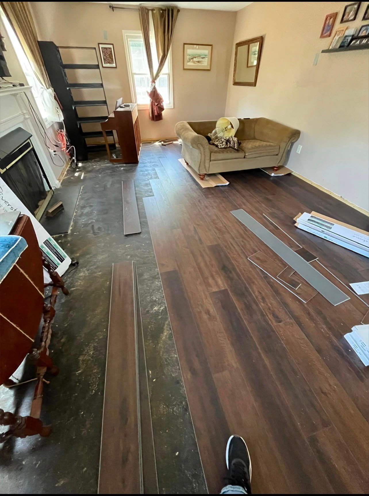 Flooring transformation - before
